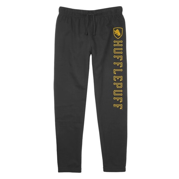 Harry Potter Hufflepuff College Jogger Sweatpants Womens (S) Black Licensed NWOT - Picture 1 of 12
